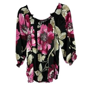 Zac & Rachel Pink Ruffled Blouse with Relaxed Fit Size Medium